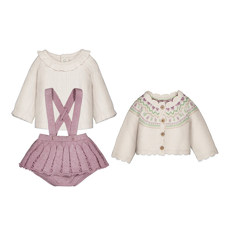 Mayoral Ensemble 3 Pieces, Mayoral, Fille, 1 mois, Mauve, 2804, AH26