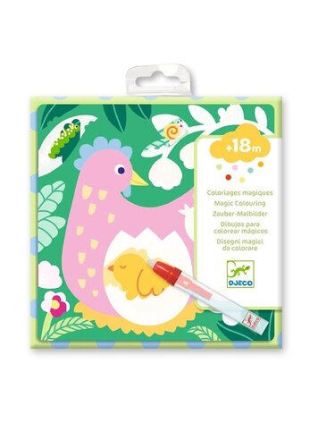 Djeco Coloriages Magiques - Coucou Caché Maman-Bébé du Jardin Djeco