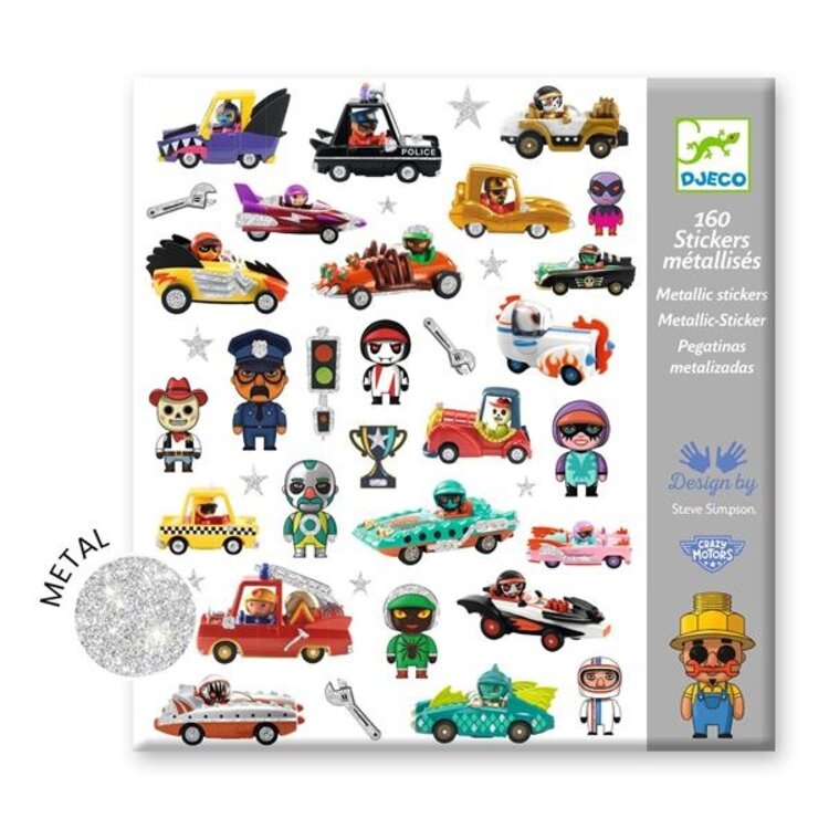 Djeco Autocollants - Le monde des Crazy Motors Djeco