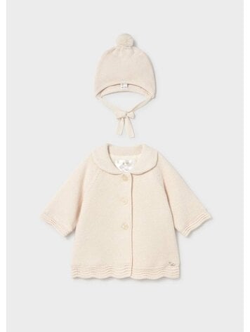 Mayoral Mayoral Girls Knit Bonnet & Coat