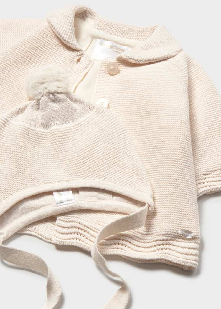 Mayoral Mayoral Girls Knit Bonnet & Coat