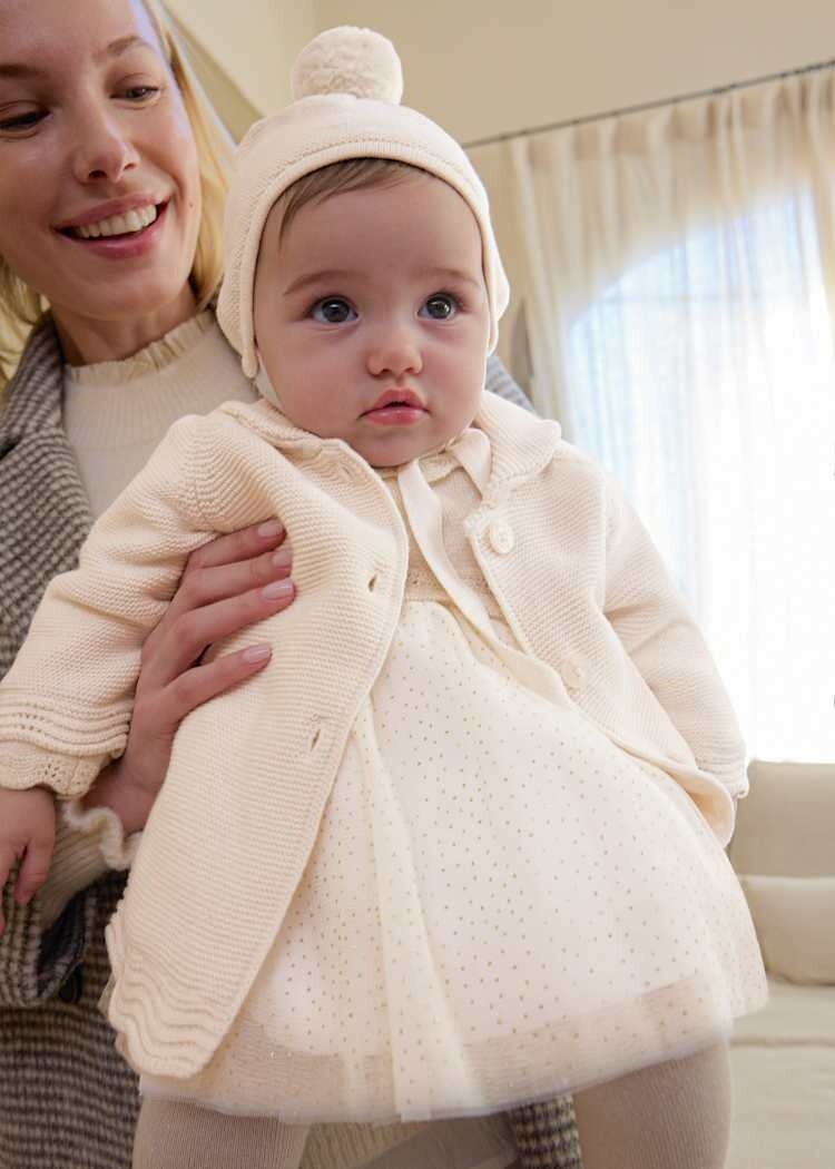 Mayoral Manteau & Bonnet en Tricot Mayoral Fille