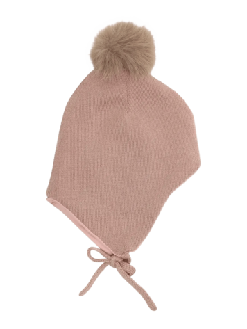 Minymo Minymo Girls Hat with Detachable Pompom