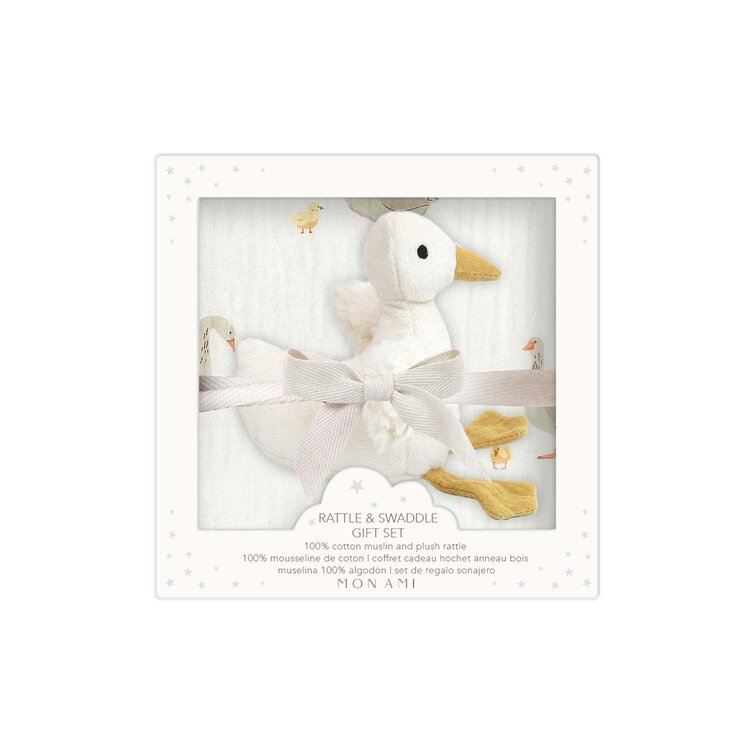 Mon Ami Mon Ami Mother Goose Swaddle & Rattle Gift Set