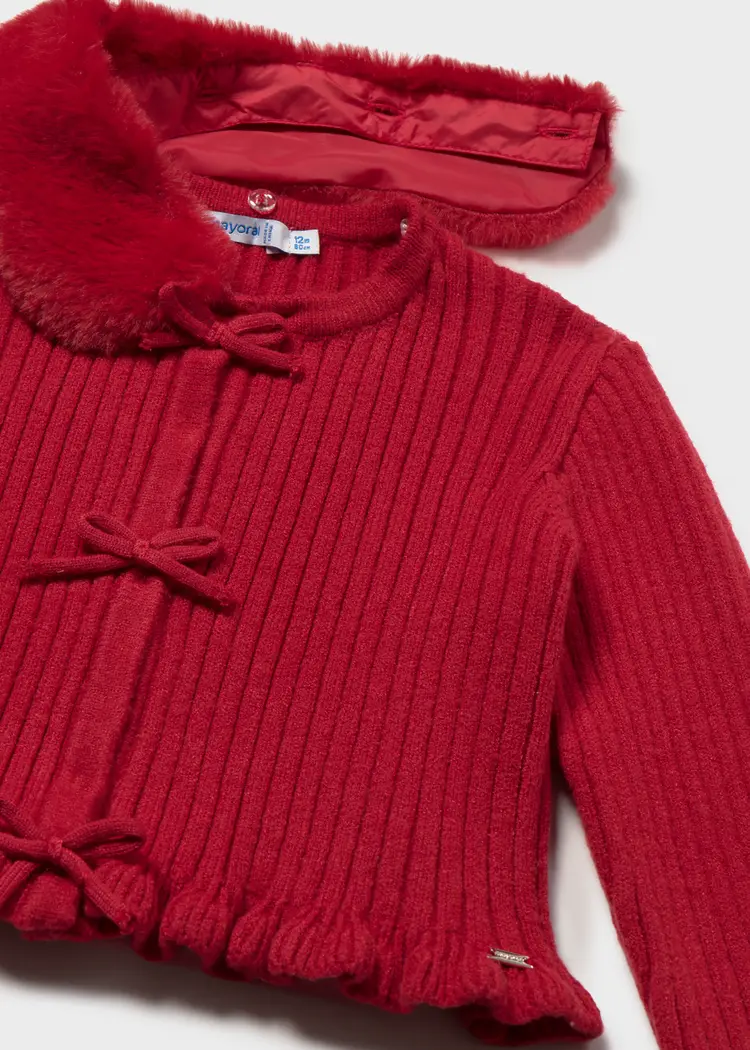 Mayoral Cardigan col en fourrure Mayoral Fille