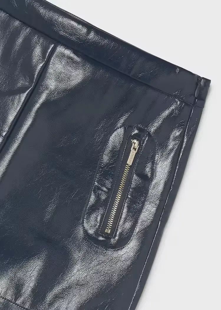 Mayoral Mayoral Girls Patent Faux Leather Skirt