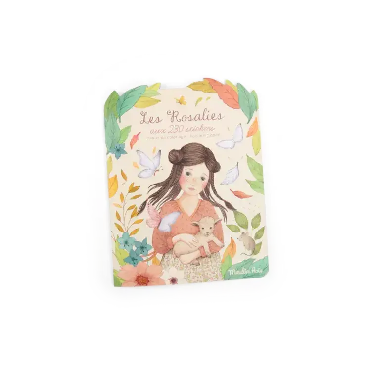 Moulin Roty Les Rosalies/Livre à Colorier avec 230 Autocollants Moulin Roty