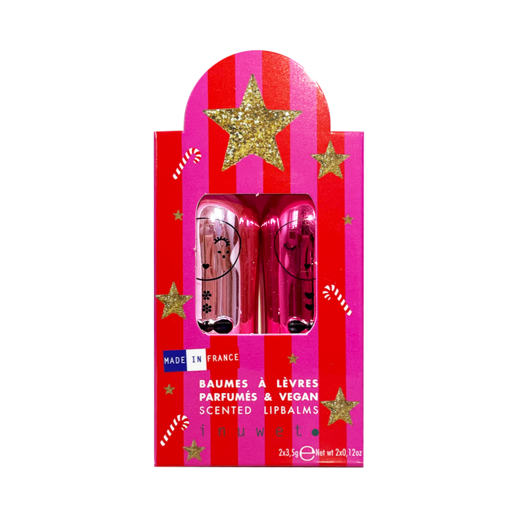 inuwet Inuwet Lip Balm Duo Couture- Rasberry Sorbet & Apple Candy