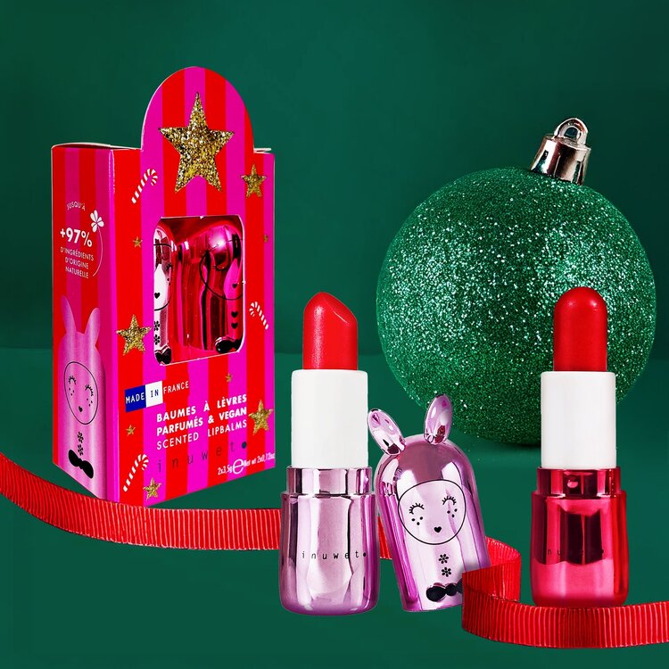 inuwet Duo Baumes à Lèvres Couture- Sorbet Framboise & Pomme d'Amour Inuwet