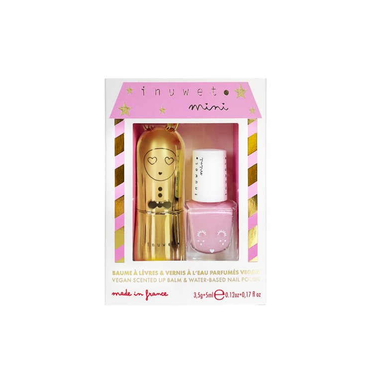inuwet Inuwet Duo Set Lip Balm & Nail Polish- Cheesecake & Watermelon, Inuwet