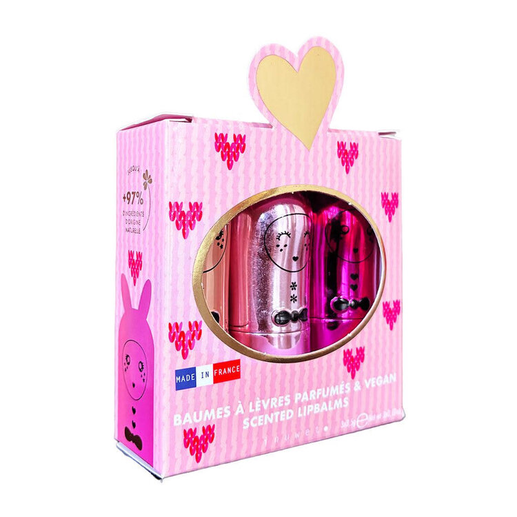 inuwet Inuwet Trio Cristal Lip Balm- Cinamon, Rasberry Sorbet & Milkshake