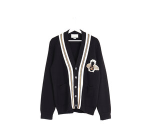 GUCCI Wool Cardigan With Bee Appliqué