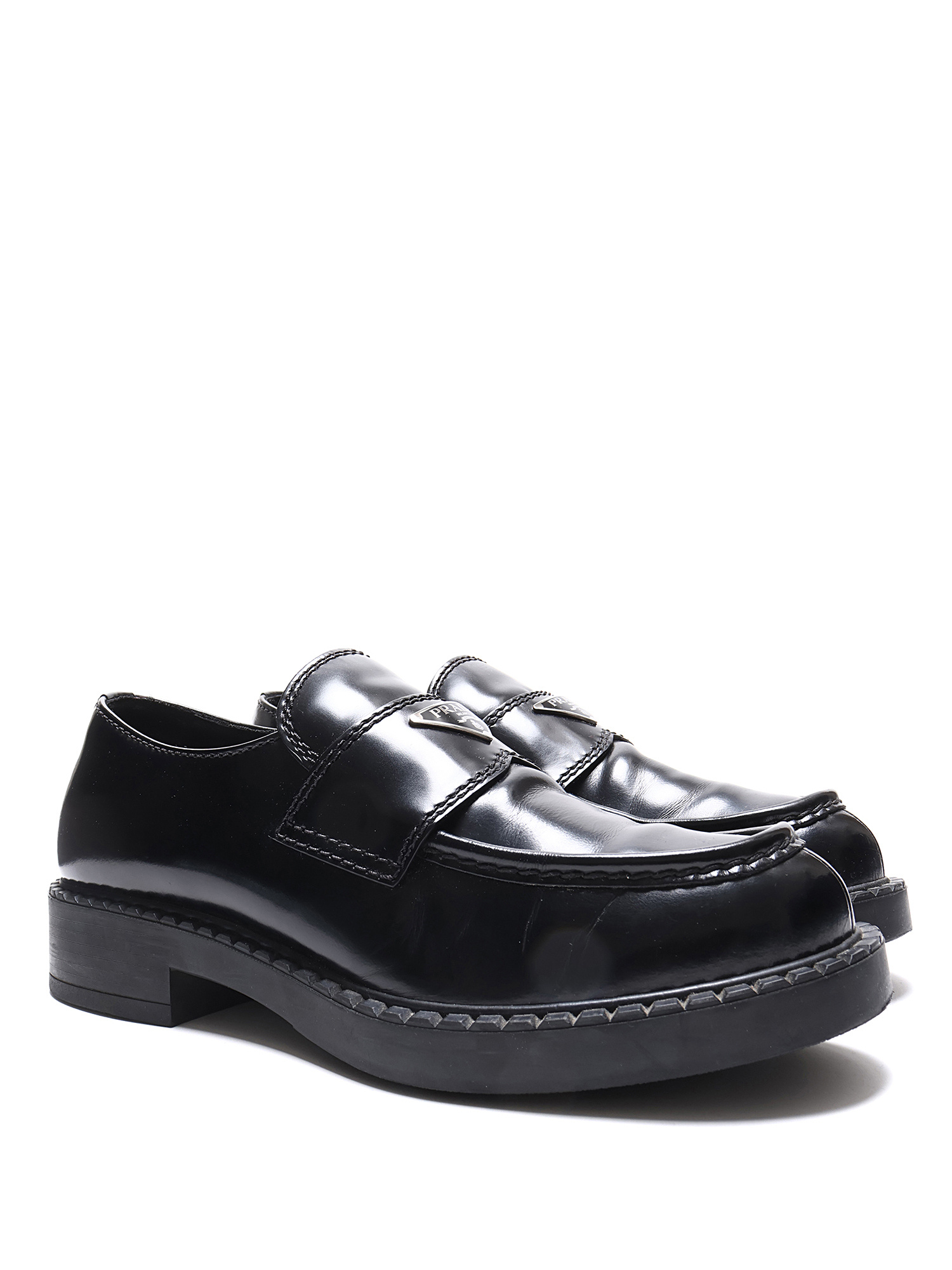 PRADA Brushed Leather Loafers