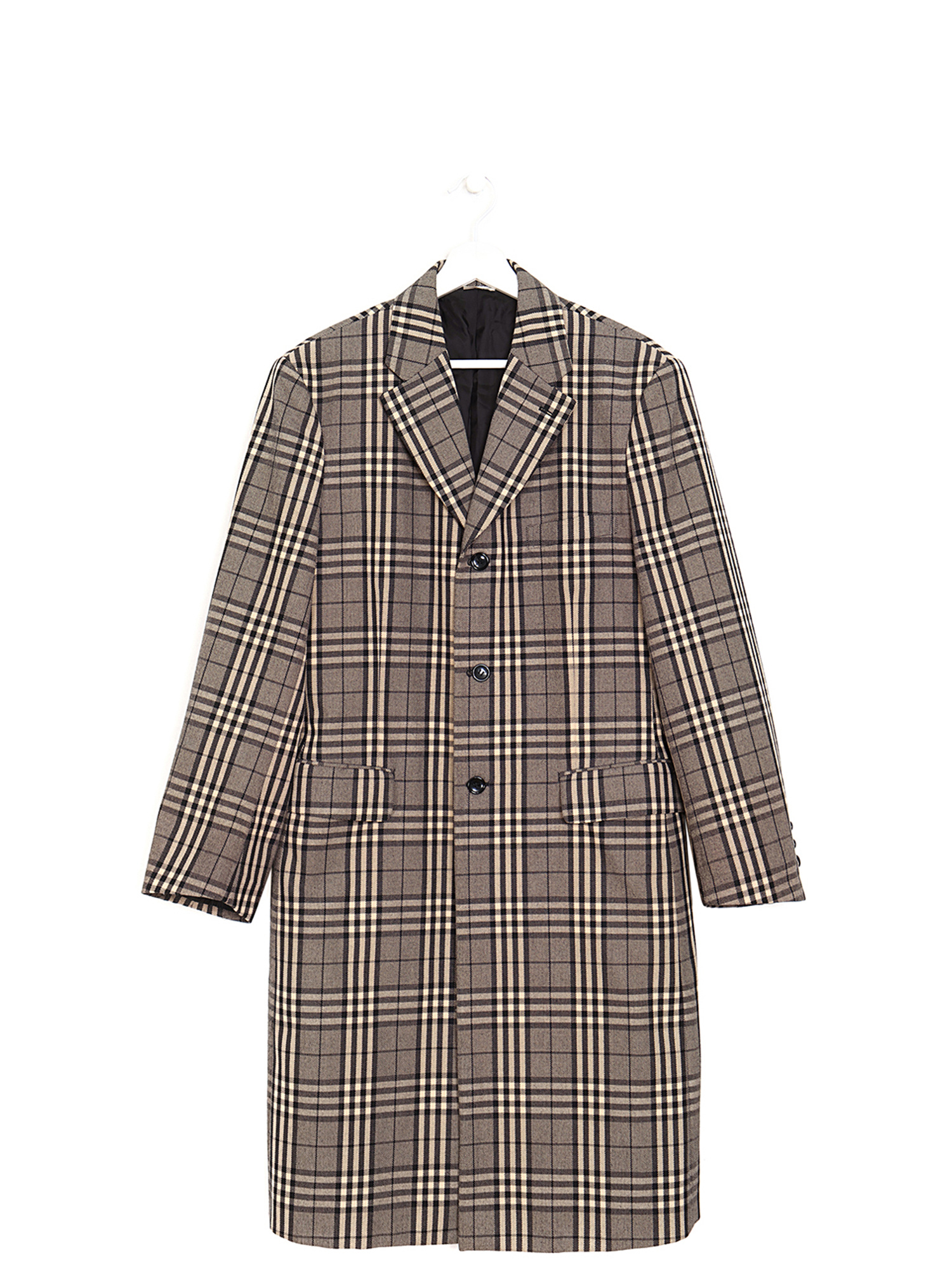 COMME des GARCONS HOMME PLUS Manteau mi long a carreaux RUSE