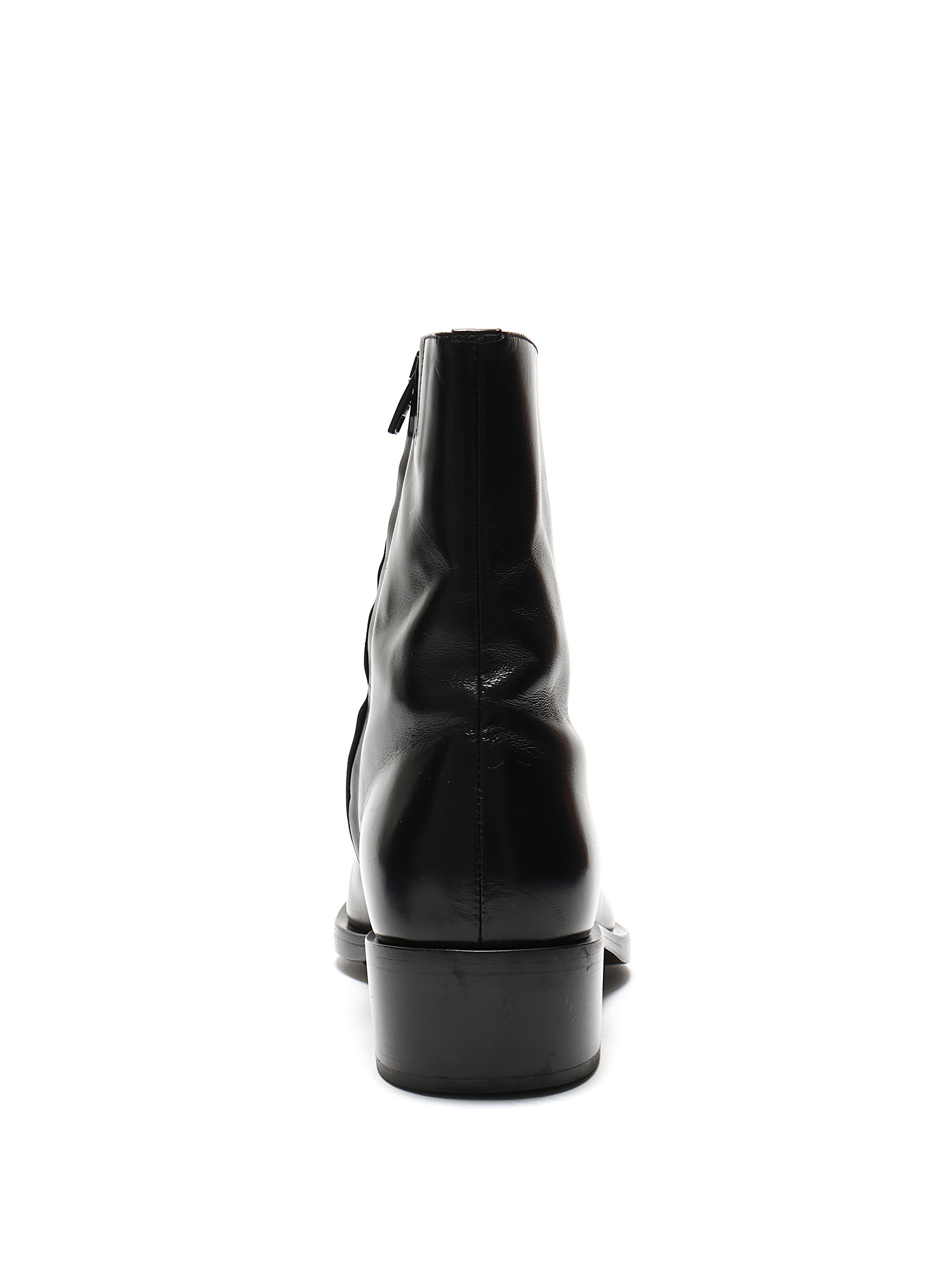 Alexander McQueen Metallic Toe Leather Western Ankle Boots Alexander McQueen Metallic Toe Leather Western Ankle Boots