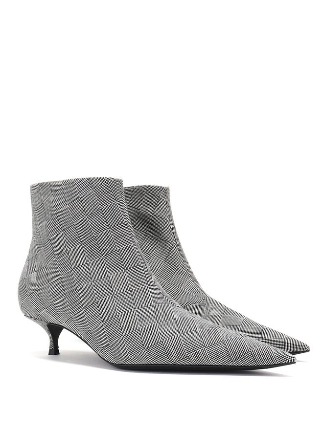 BALENCIAGA Knife Checked Wool Ankle Boots