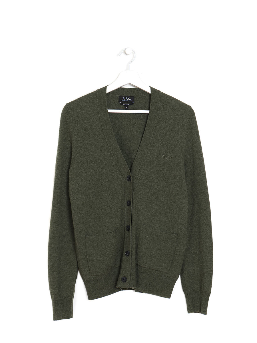 A.P.C. Cardigan en laine a logo brode RUSE