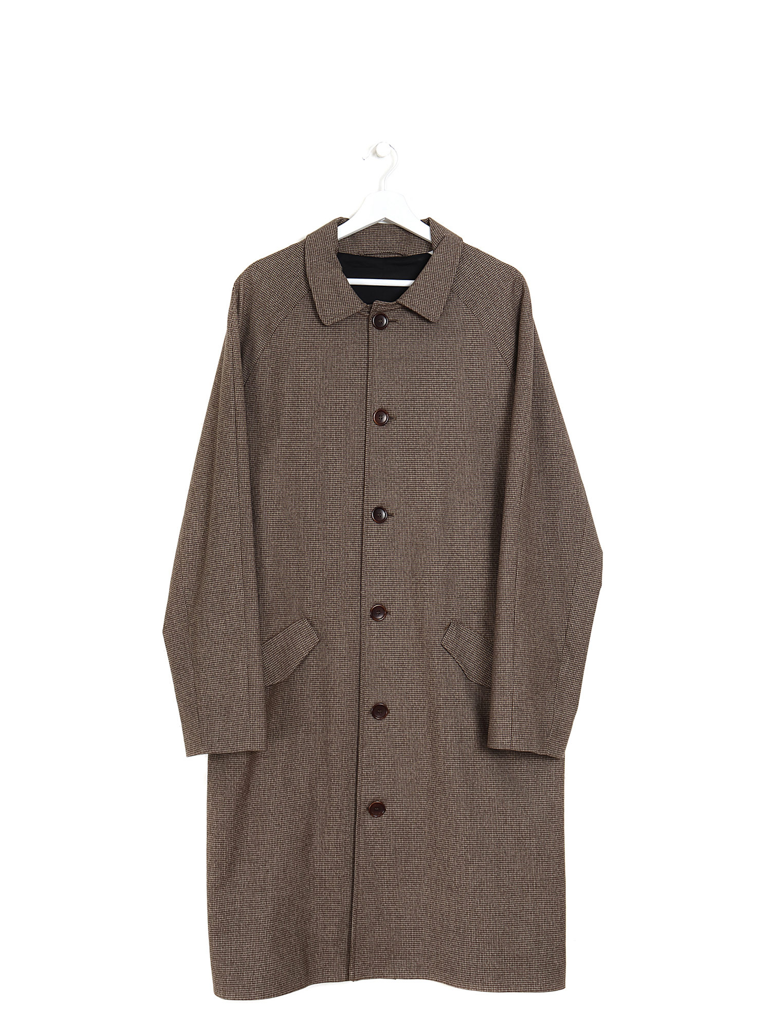 Ecole de Pensee Manteau Long a Motif Pied de Poule RUSE