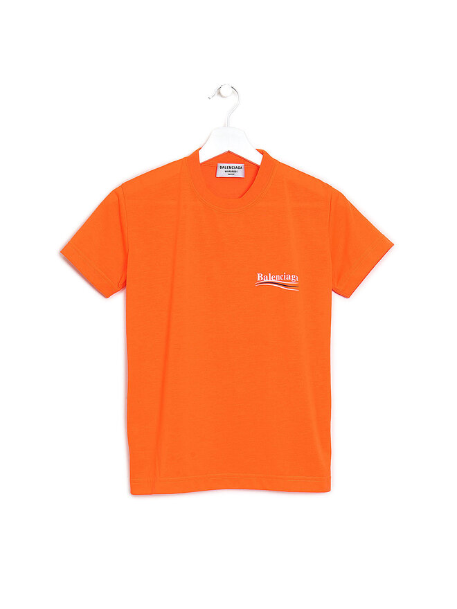 BALENCIAGA T-Shirt Logo Orange Néon BALENCIAGA T-Shirt Logo Orange Néon