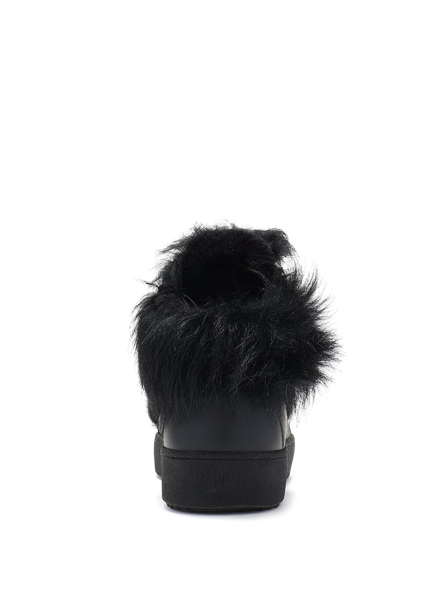 Giuseppe Zanotti Baskets mi hautes en cuir avec fausse fourrure RUSE