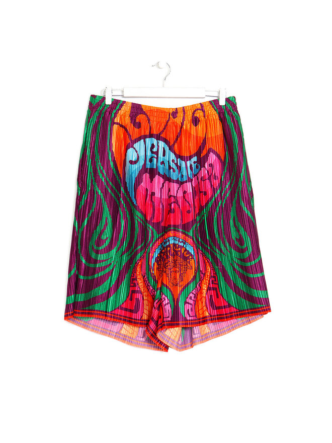 VERSACE Shorts plissés à motif psychédélique VERSACE Shorts plissés à motif psychédélique
