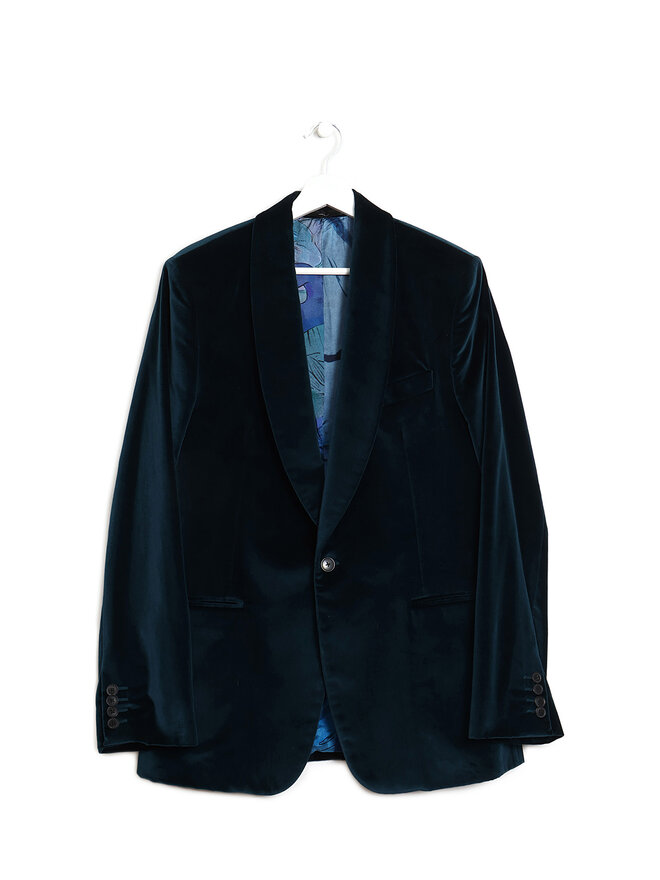Paul Smith Green Velvet Shawl Collar Blazer