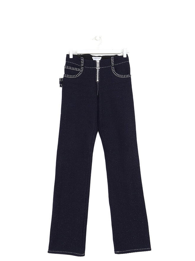 BOTTEGA VENETA Straight Leg Metallic Denim Jeans