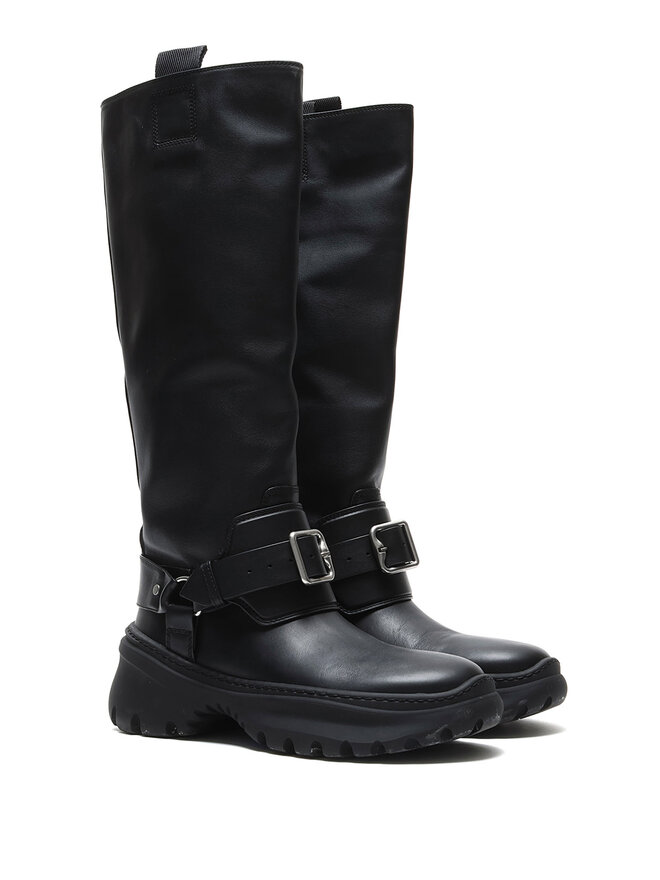 BURBERRY Bottes hautes en cuir Stomp