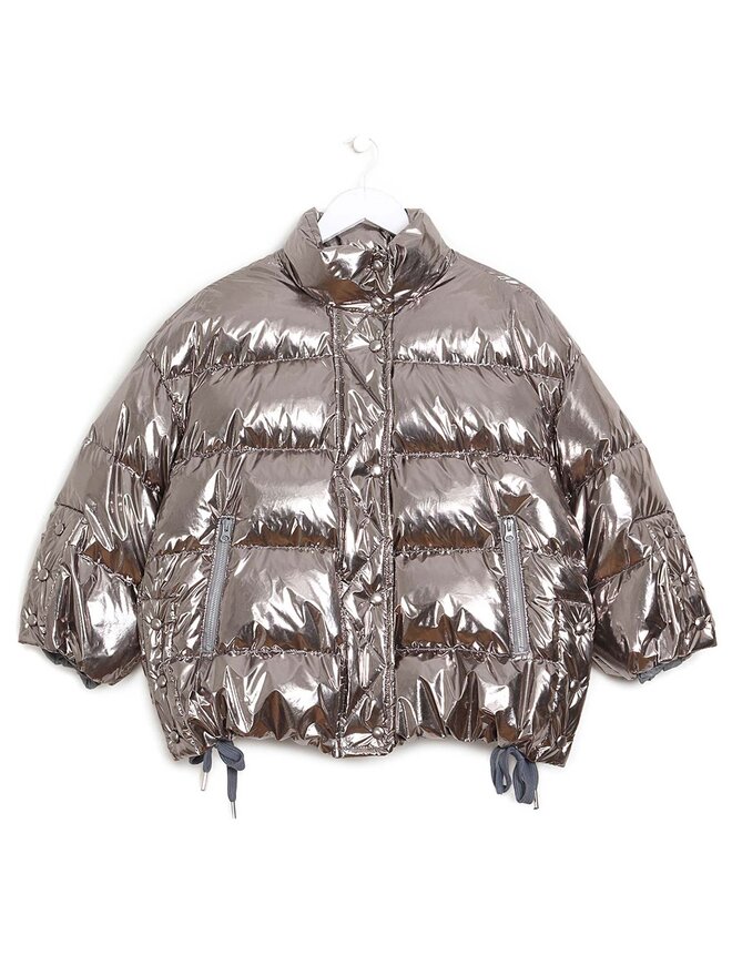 RED VALENTINO Rose Gold Quilted Puffer Coat