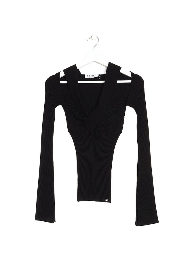 THE ATTICO Mali Ribbed Knit Top