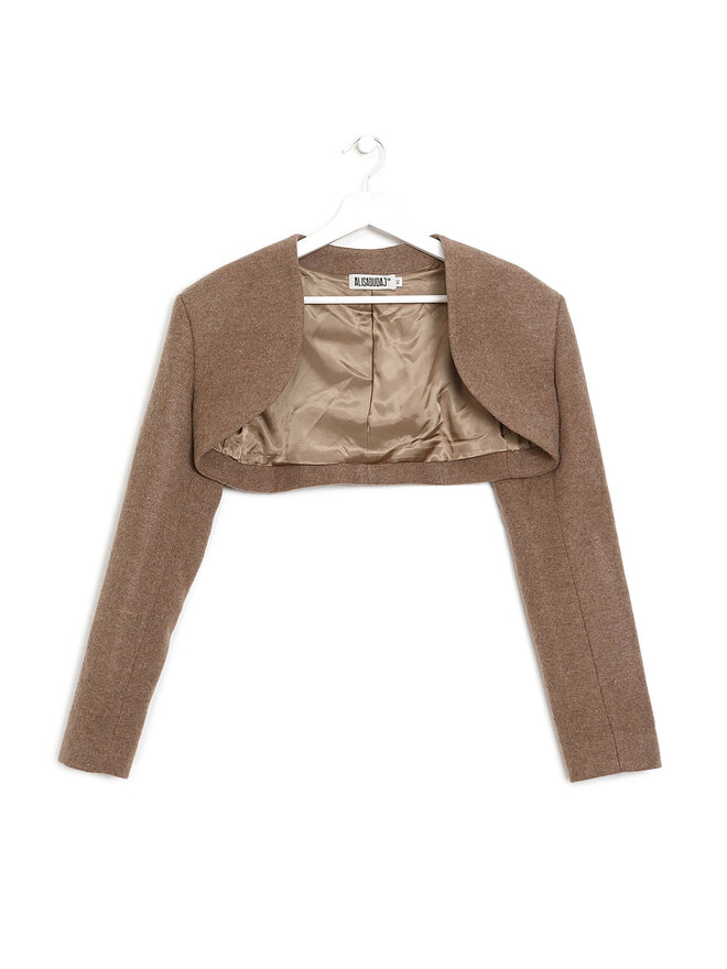 ALISADUDAJ* Cropped Felt Knit Jacket
