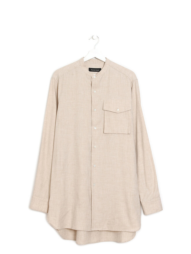 École de Pensée Chemise Beige à Manches Longues École de Pensée Chemise Beige à Manches Longues