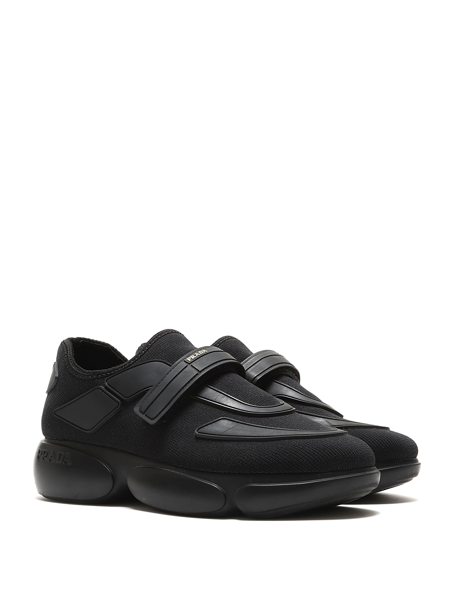 Prada Textile Leather Velcro Strap Sneakers | RUSE