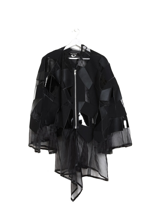 JUNYA WATANABE Patchwork Mesh and Leather Jacket
