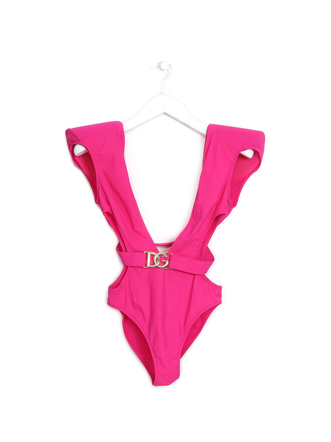 DOLCE&GABBANA Maillot de Bain Fuchsia à Découpes