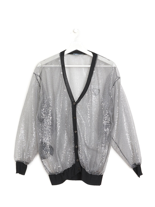PRADA Sequined Tulle Cardigan