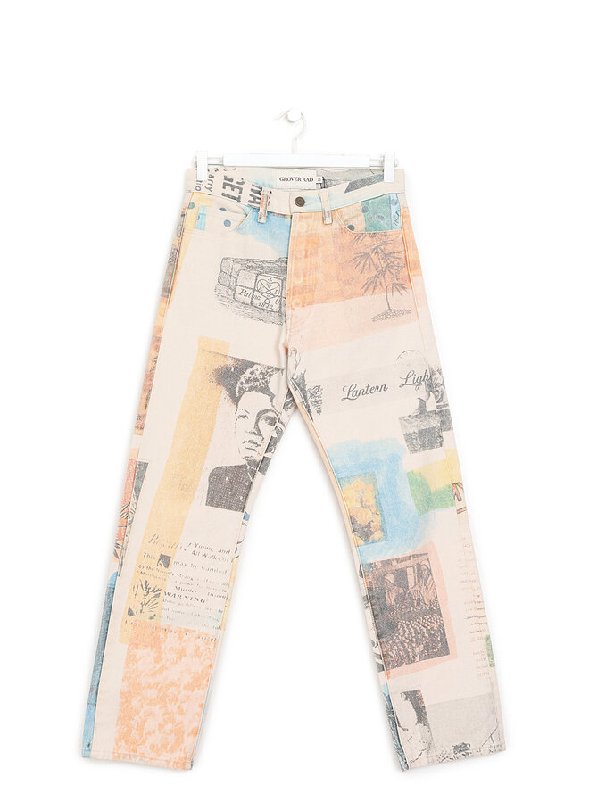 GROVER RAD Jean en Denim à Imprimé Abstrait