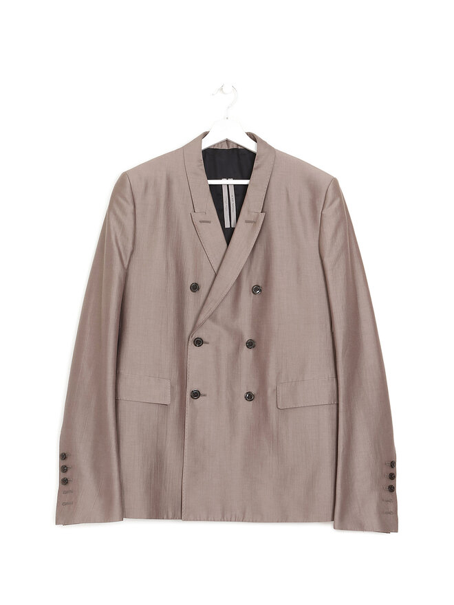 Rick Owens Grey Cotton-Silk Blazer