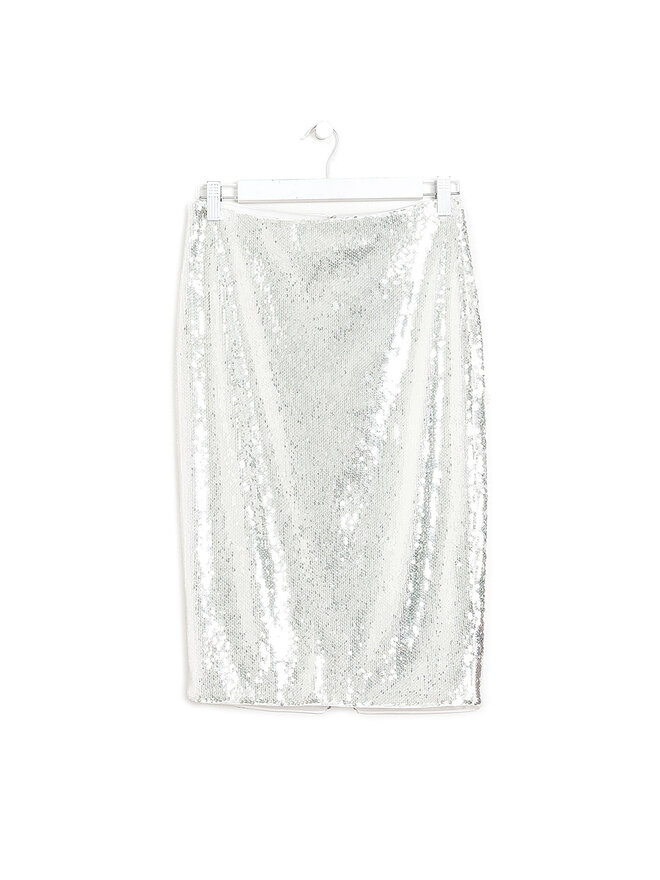 ROTATE Birger Christensen Mini-jupe à sequins argentés ROTATE Birger Christensen Mini-jupe à sequins argentés