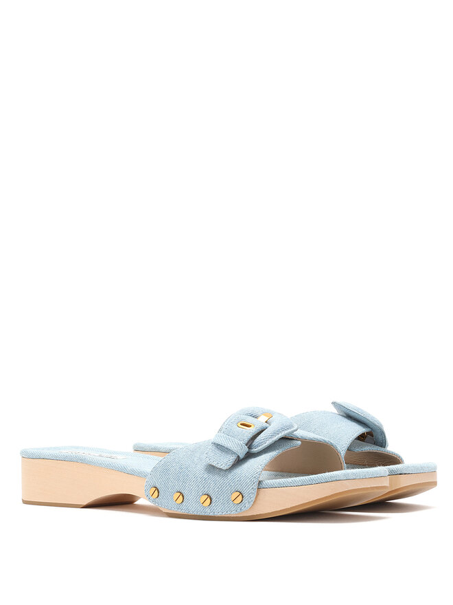 VERONICA BEARD Mules à Talon Bloc en Denim