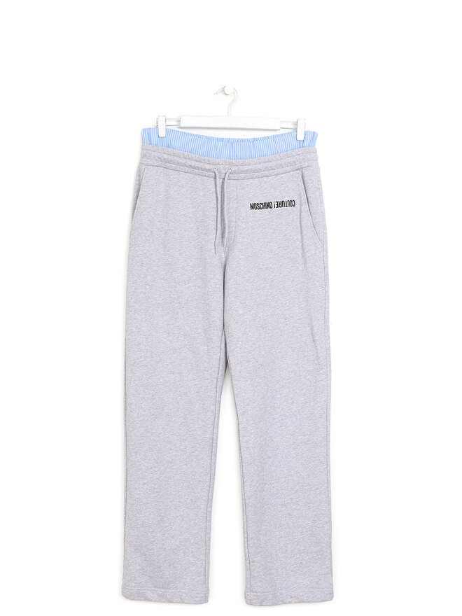 MOSCHINO Grey Sweatpants with Layered Waistband