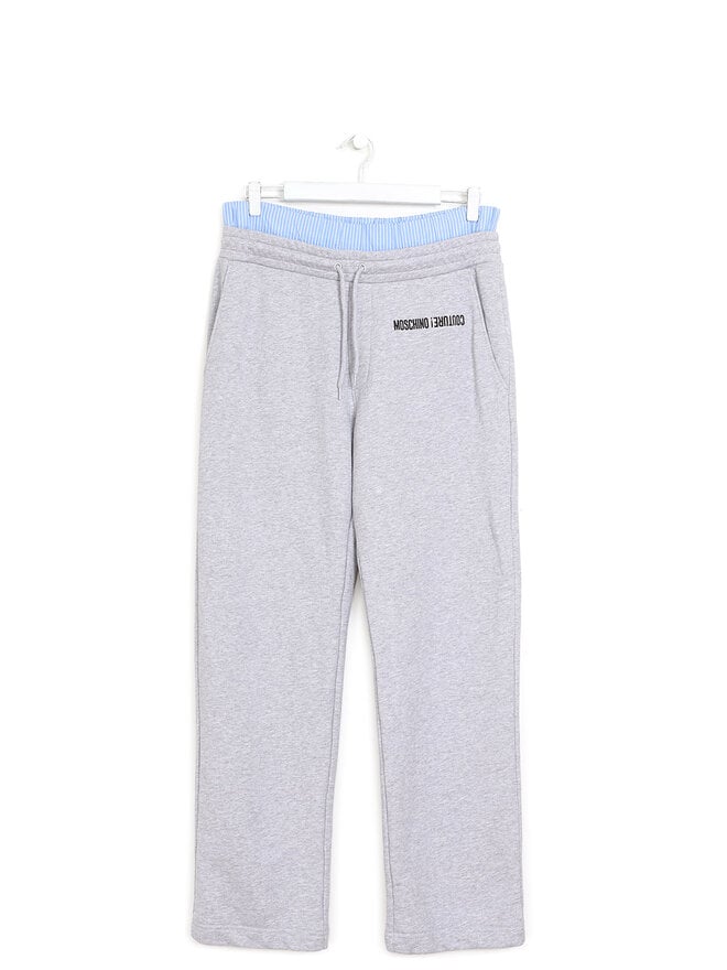 MOSCHINO Pantalon de survêtement gris à taille étagée MOSCHINO Pantalon de survêtement gris à taille étagée