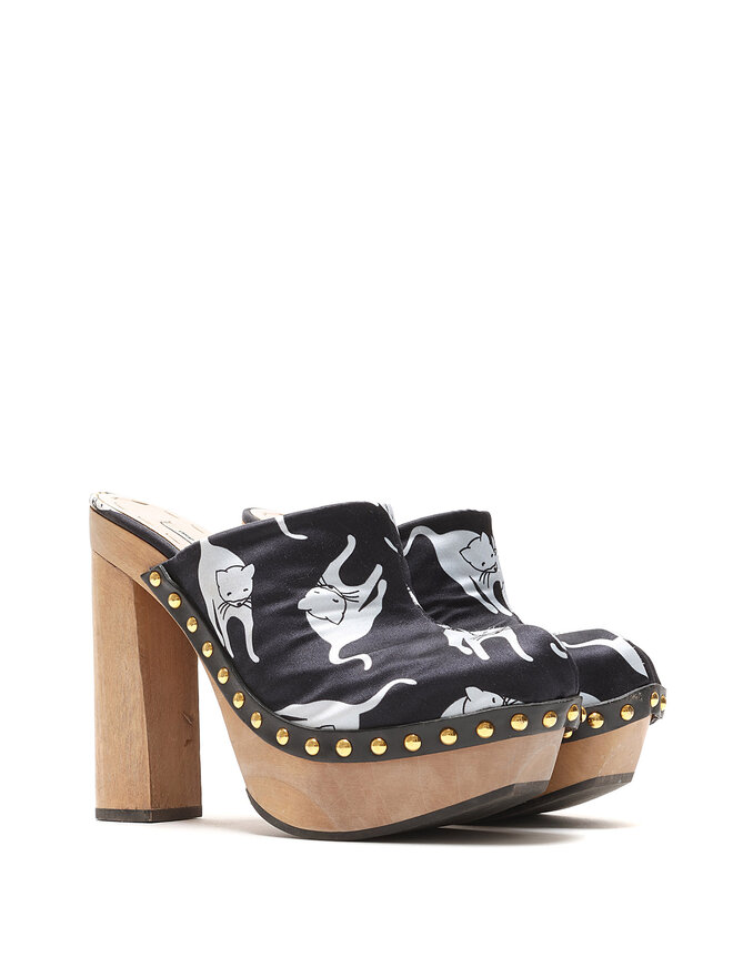 MIU MIU Cat Print Platform Mules