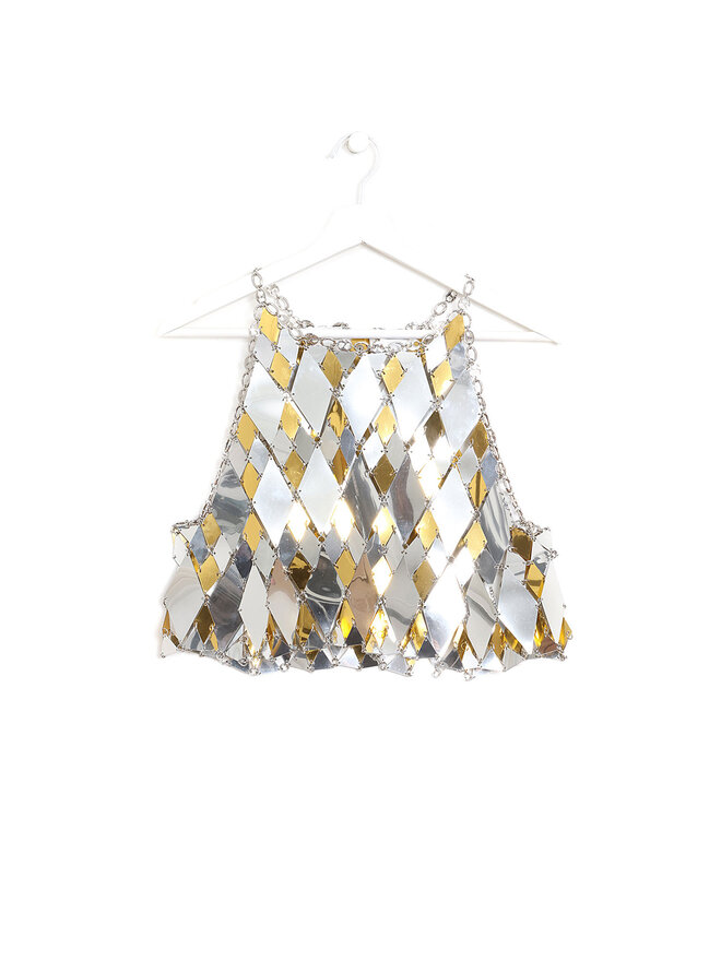 Paco Rabanne Débardeur à Plaques Métalliques Motif Diamant