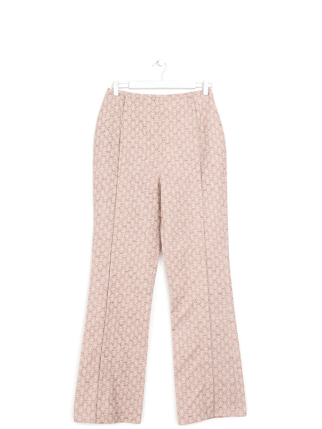 Acne Studios Floral Motif Pink and White Trousers