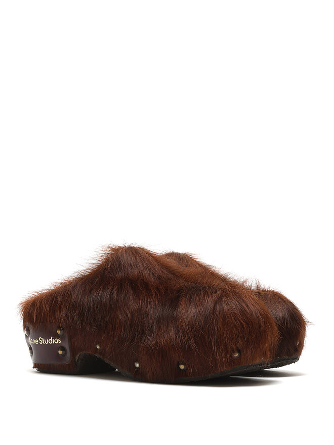 Acne Studios Sabots Bloggie en Fourrure de Veau