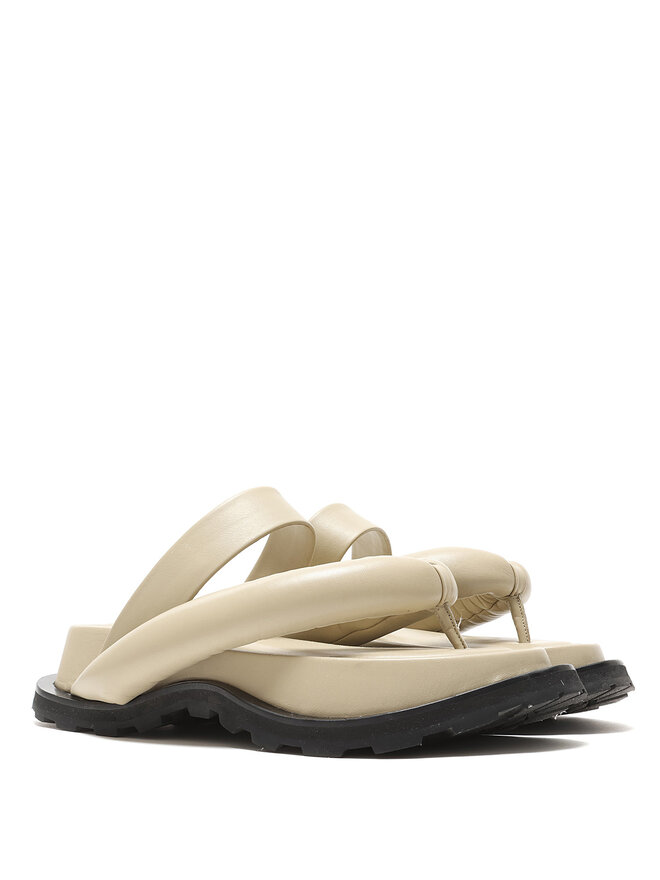 JIL SANDER Sandales en cuir matelassées JIL SANDER Sandales en cuir matelassées