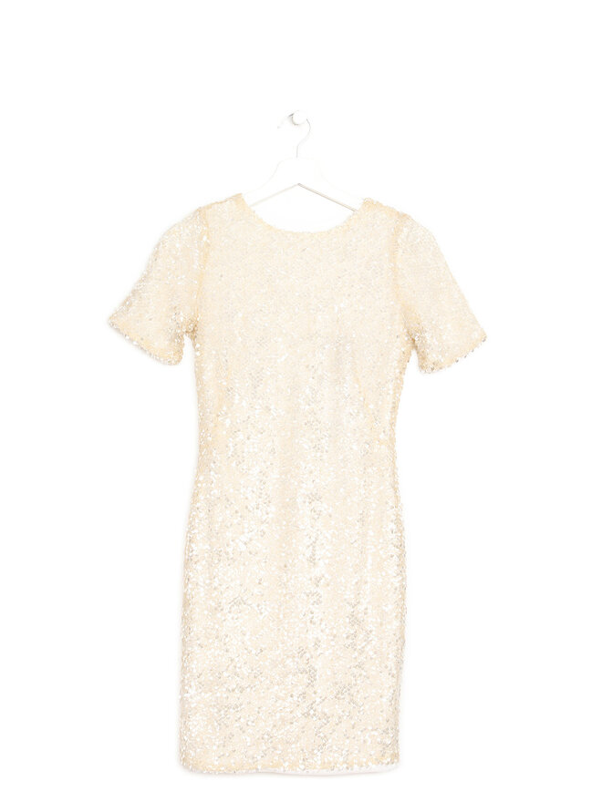 GALVAN LONDON Robe mi-longue à sequins dorés