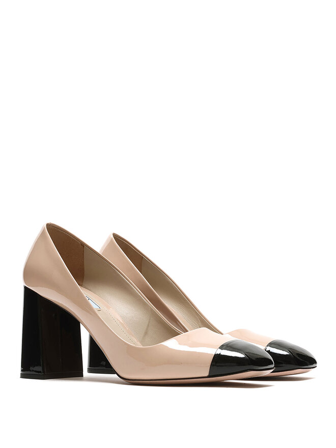 PRADA Escarpins en Cuir Verni Bicolores