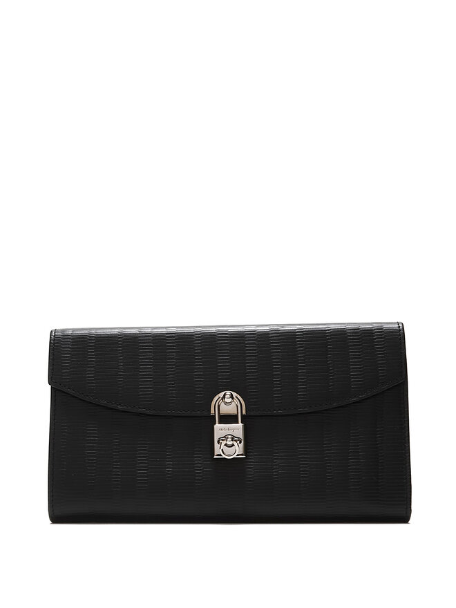 Salvatore Ferragamo Portefeuille en Cuir à Texture Linéaire Salvatore Ferragamo Portefeuille en Cuir à Texture Linéaire